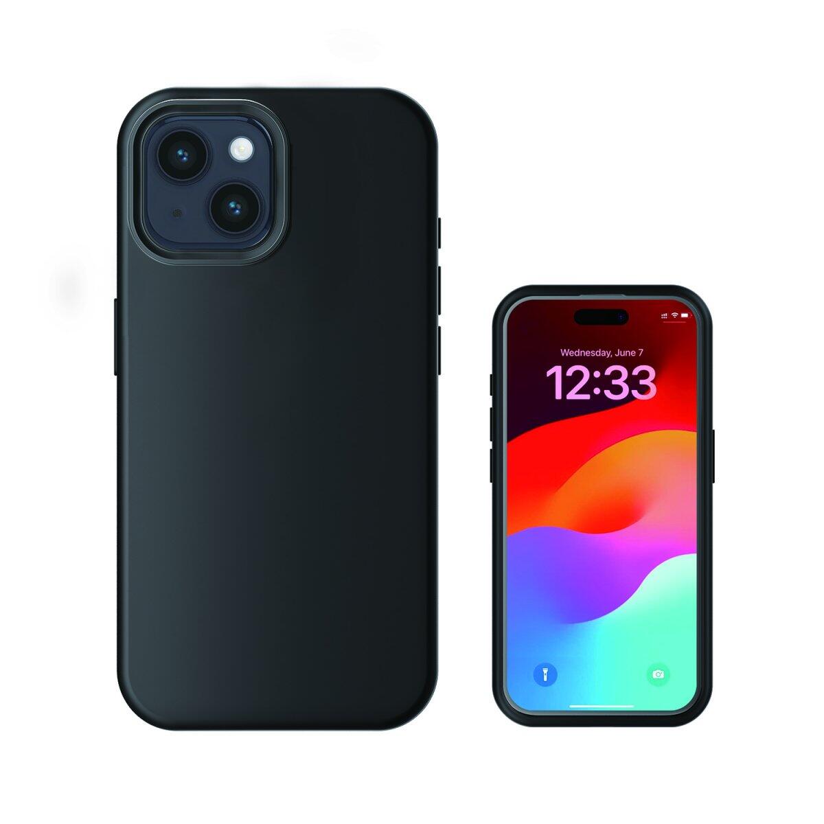 4Smarts Silikon Case für Apple iPhone 15 schwarz MagSafe-kompatibel