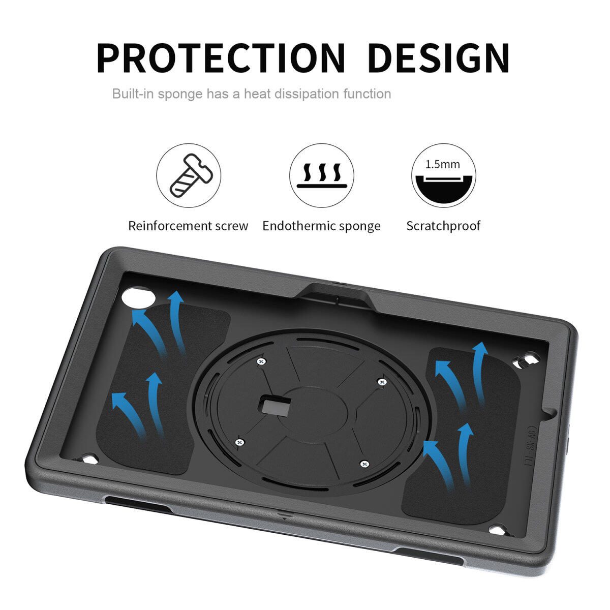 Rugged Case Grip für Apple iPad Air 13" (M2) / Apple iPad Pro 12.9 (3.Gen./4.Gen./5.Gen./6.Gen.) schwarz