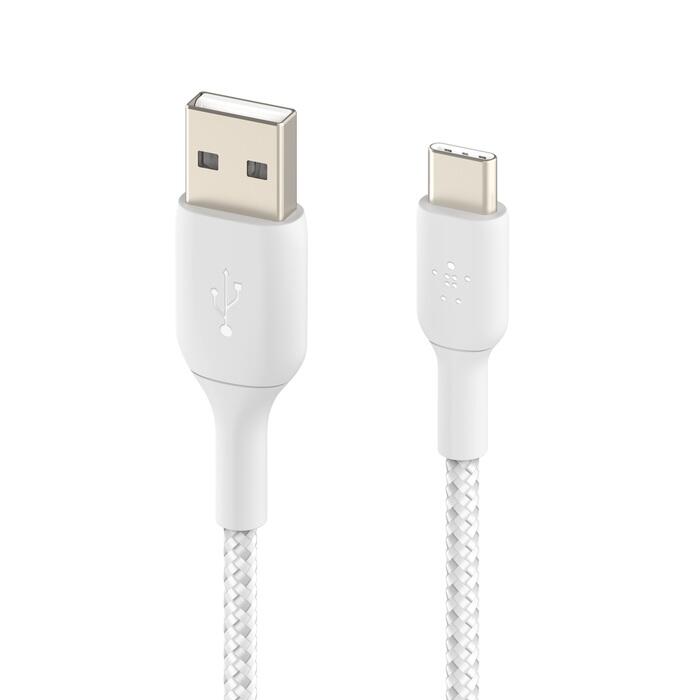 Belkin BoostCharge geflochtenes 2 m USB-C/USB-A Kabel, weiß