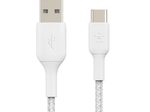 Belkin BoostCharge geflochtenes 2 m USB-C/USB-A Kabel, weiß