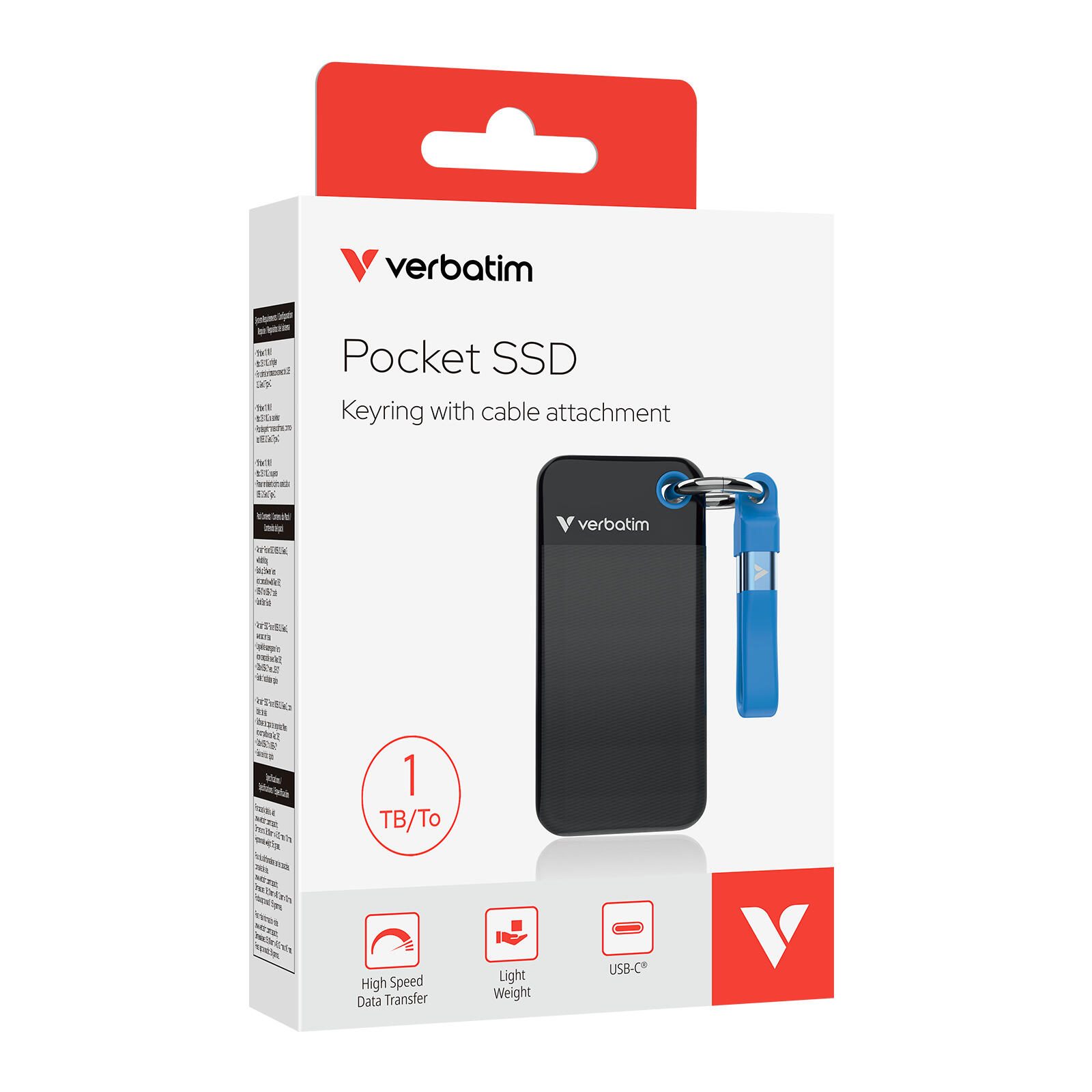 Verbatim Pocket SSD - 1 TB, Schwarz, Blau