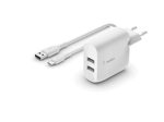 Belkin BoostCharge 24 W USB-A Ladegerät mit zwei Anschlüssen