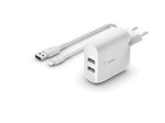 Belkin BoostCharge USB-A Ladegerät mit zwei Anschlüssen (24 W)