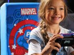 X Rocker Marvel™ Captain America Floor Rocker Gaming-Bodensessel für Kinder & Jugendliche - blau