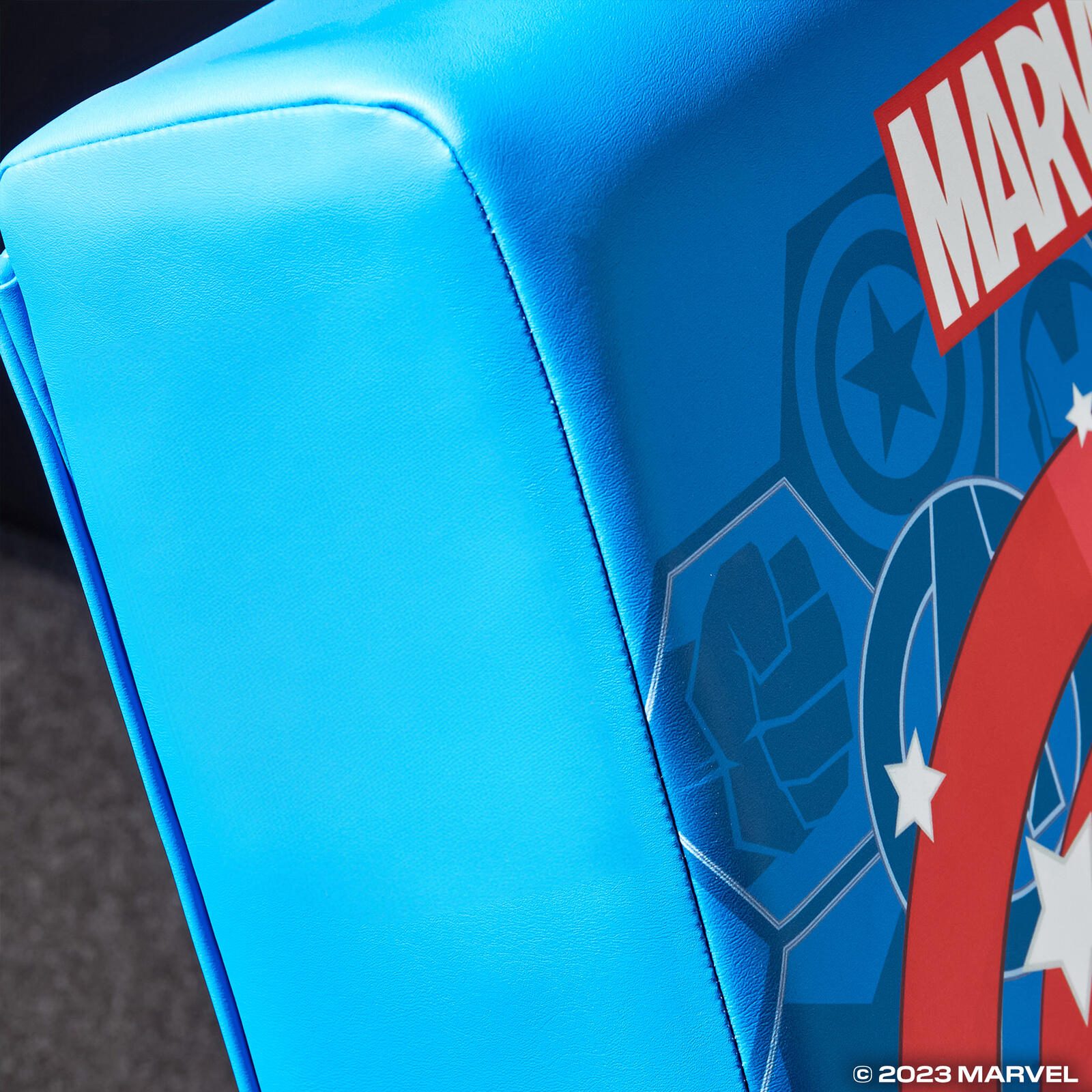 X Rocker Marvel™ Captain America Floor Rocker Gaming-Bodensessel für Kinder & Jugendliche - blau