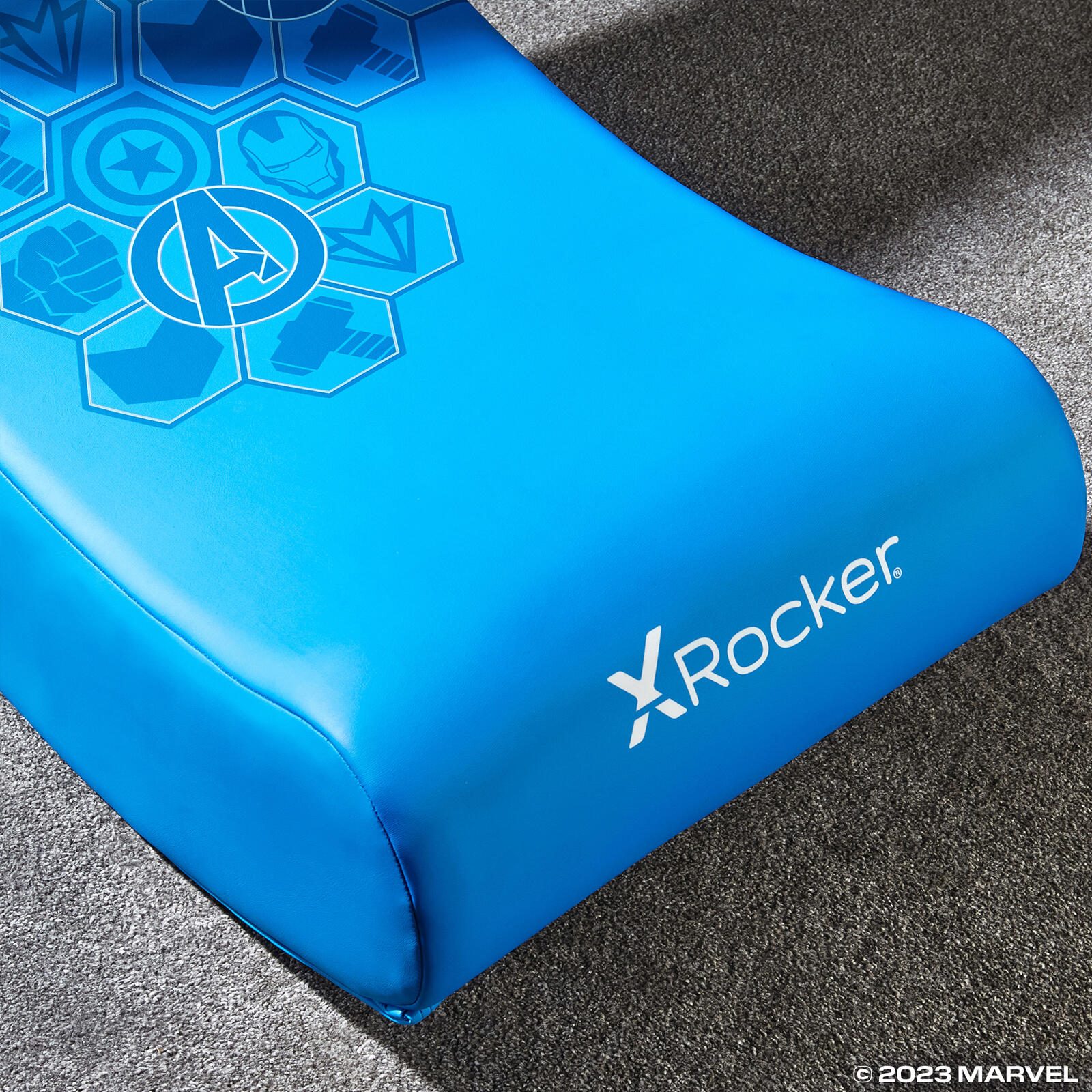 X Rocker Marvel™ Captain America Floor Rocker Gaming-Bodensessel für Kinder & Jugendliche - blau