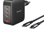 Intenso 140W USB-A, 3x USB-C Ladegerät inkl. Kabel, schwarz