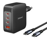 Intenso 140W USB-A, 3x USB-C Ladegerät inkl. Kabel, schwarz