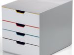 DURABLE Schubladenbox VARICOLOR® A4 weiß mit bunten Farblinien