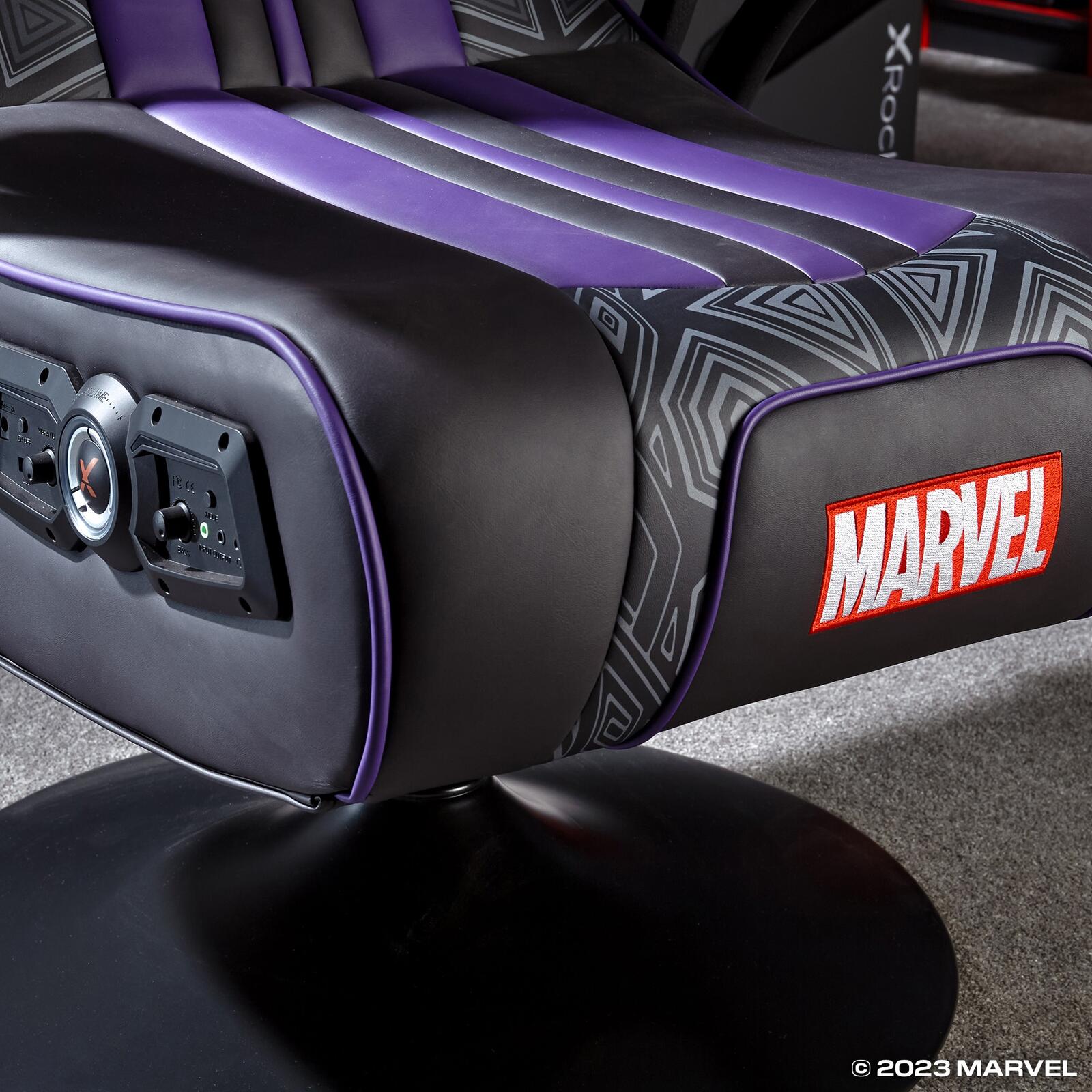 X Rocker Marvel™ Elite 2.1 Gaming-Sessel  im Black Panther Design - schwarz/lila