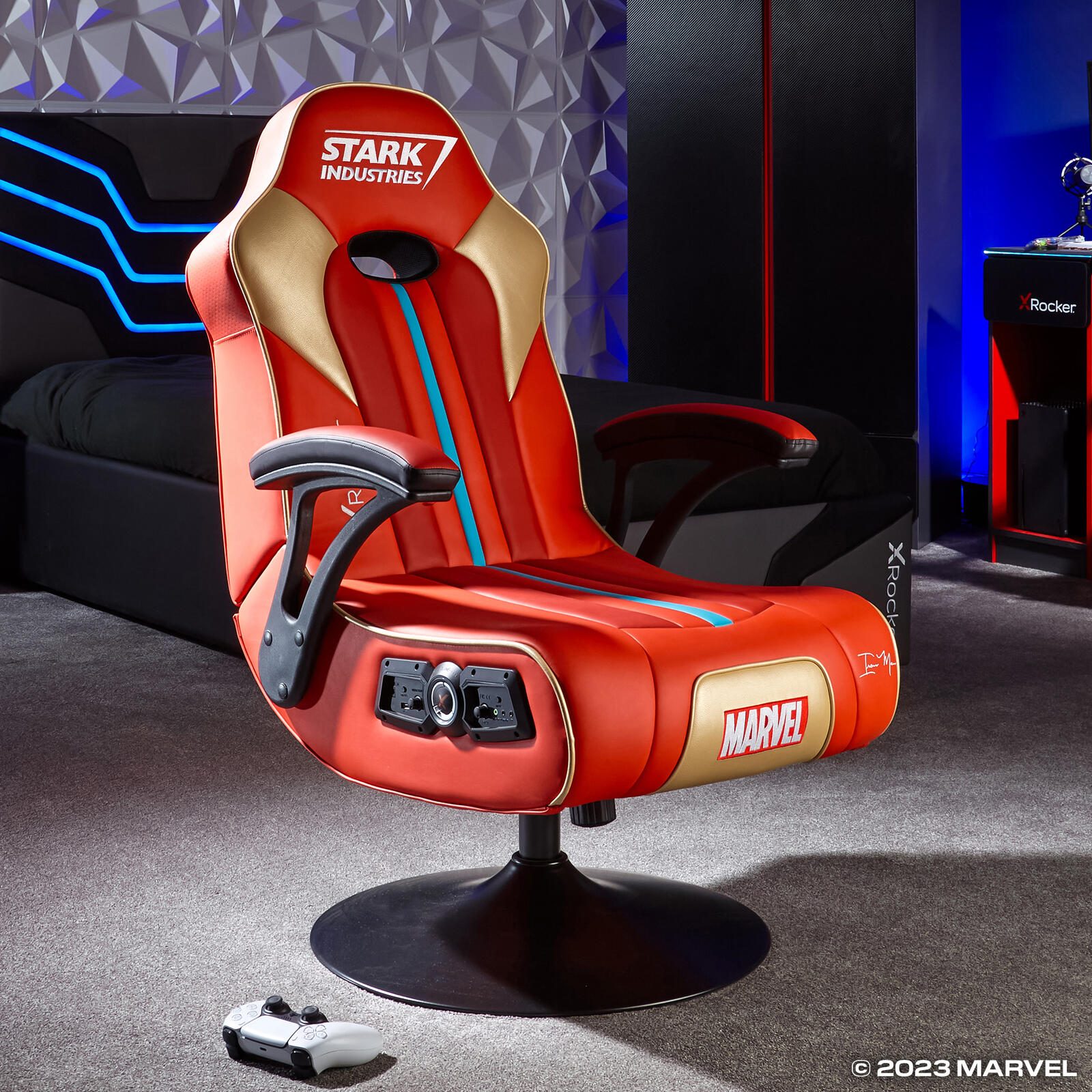 X Rocker Marvel™ Elite 2.1 Gaming-Sessel im Iron Man Design - rot/gold