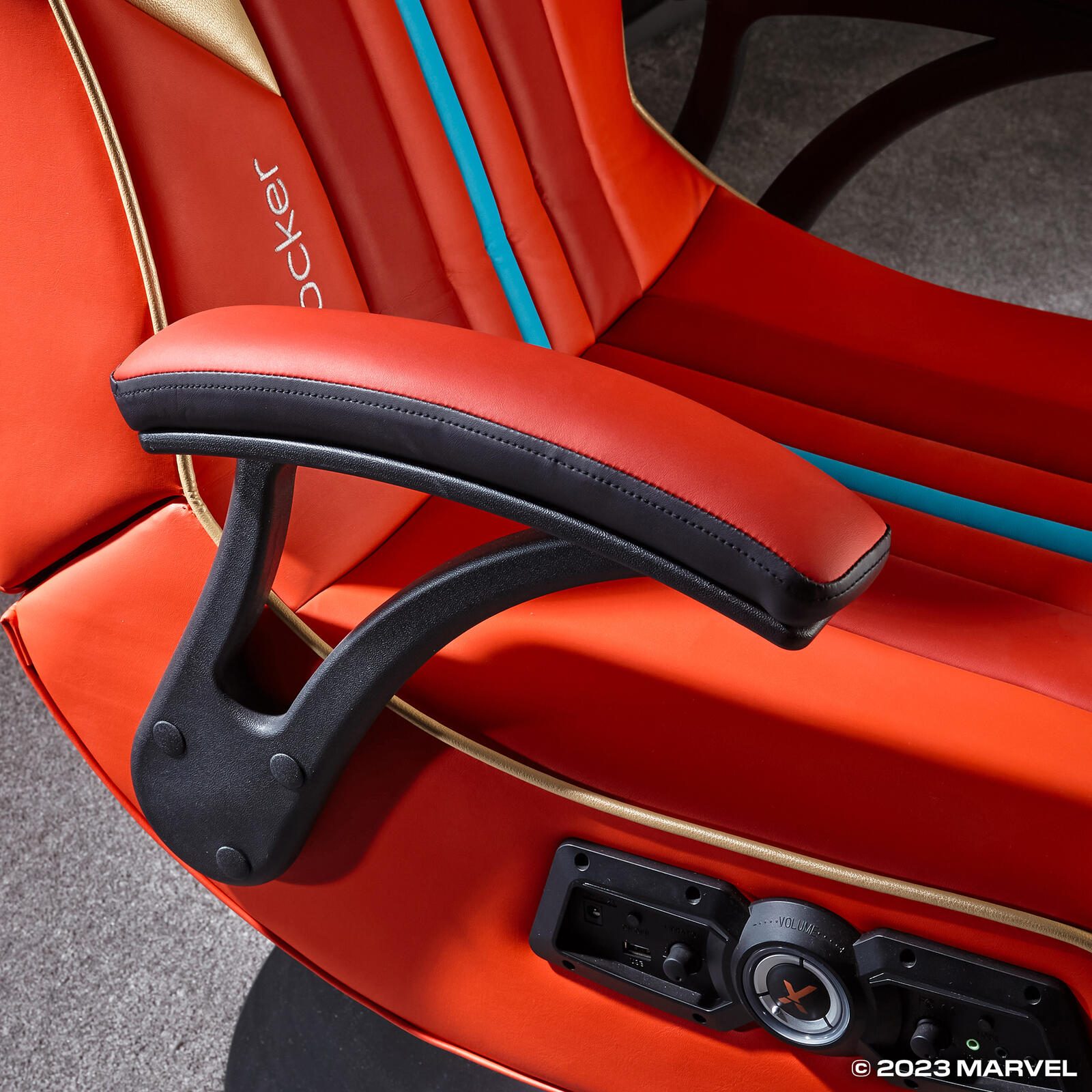 X Rocker Marvel™ Elite 2.1 Gaming-Sessel im Iron Man Design - rot/gold