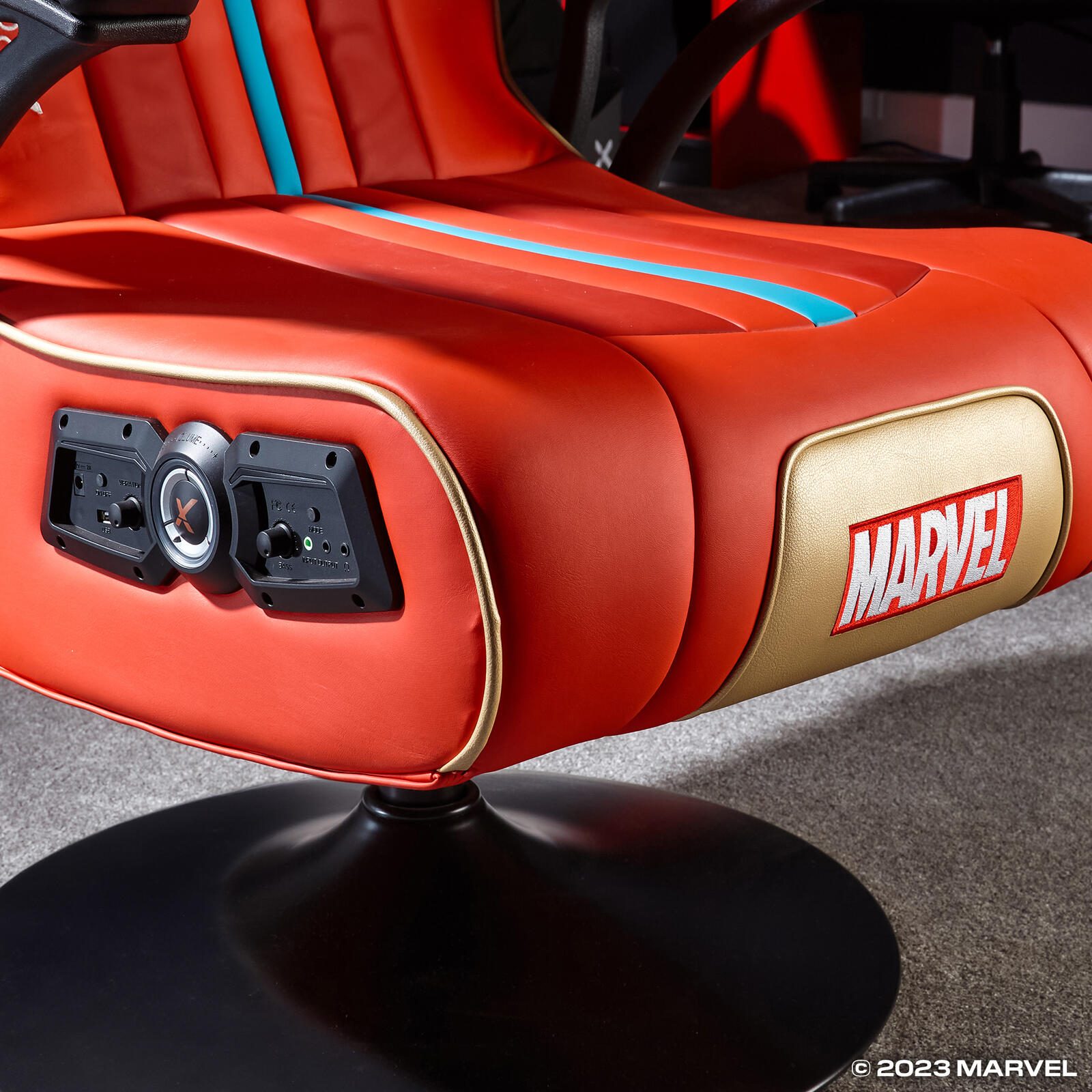 X Rocker Marvel™ Elite 2.1 Gaming-Sessel im Iron Man Design - rot/gold