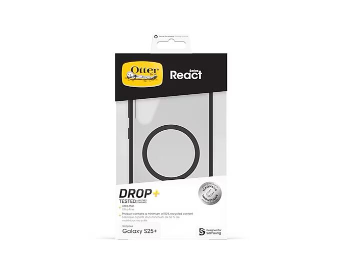 OtterBox React Series Case mit Magnet für Galaxy S25+, Black Crystal