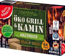 GUT&GÜNSTIG Kamin- & Grillanzünder Öko Grill & Kamin, 64 Stück
