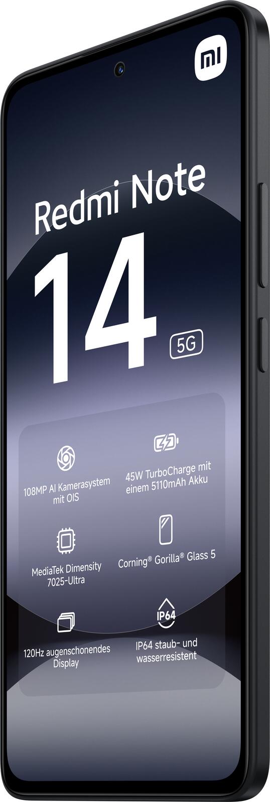 Xiaomi Redmi Note 14 5G 256 GB/8 GB, schwarz