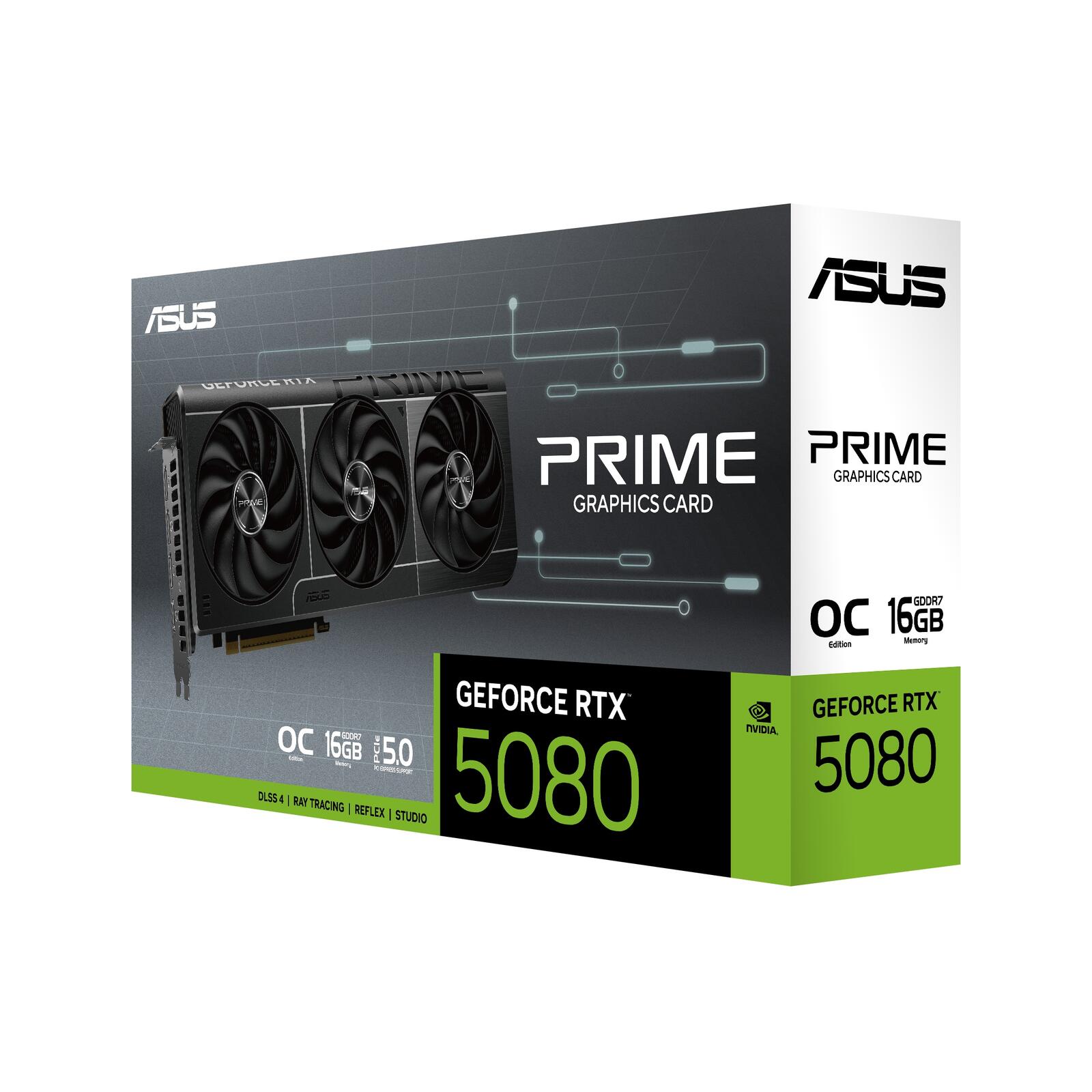 ASUS Prime GeForce RTX 5080 OC Edition 16GB GDDR7 Gaming Grafikkarte