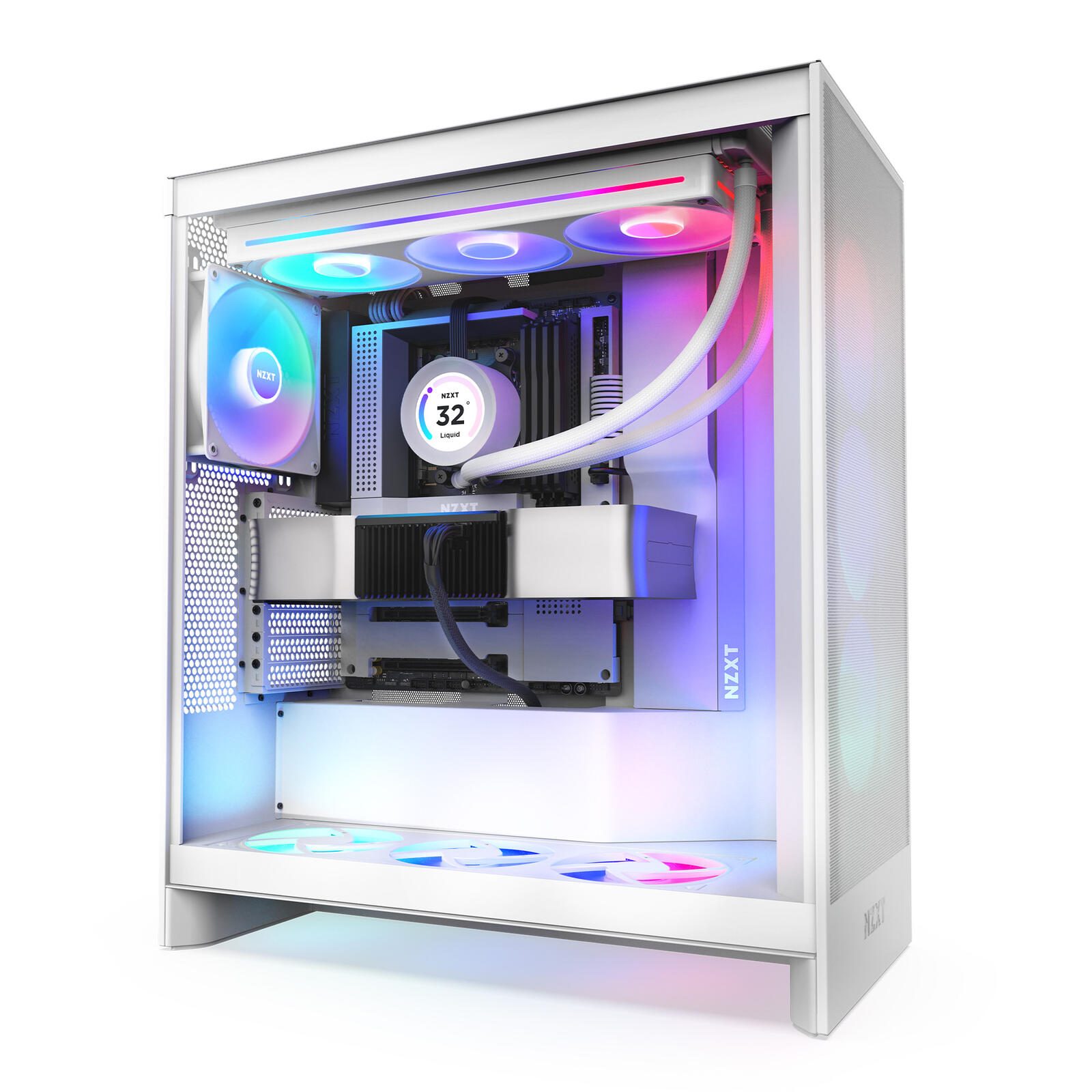 NZXT H7 Flow RGB Mid-Tower-Gehäuse, Weiß