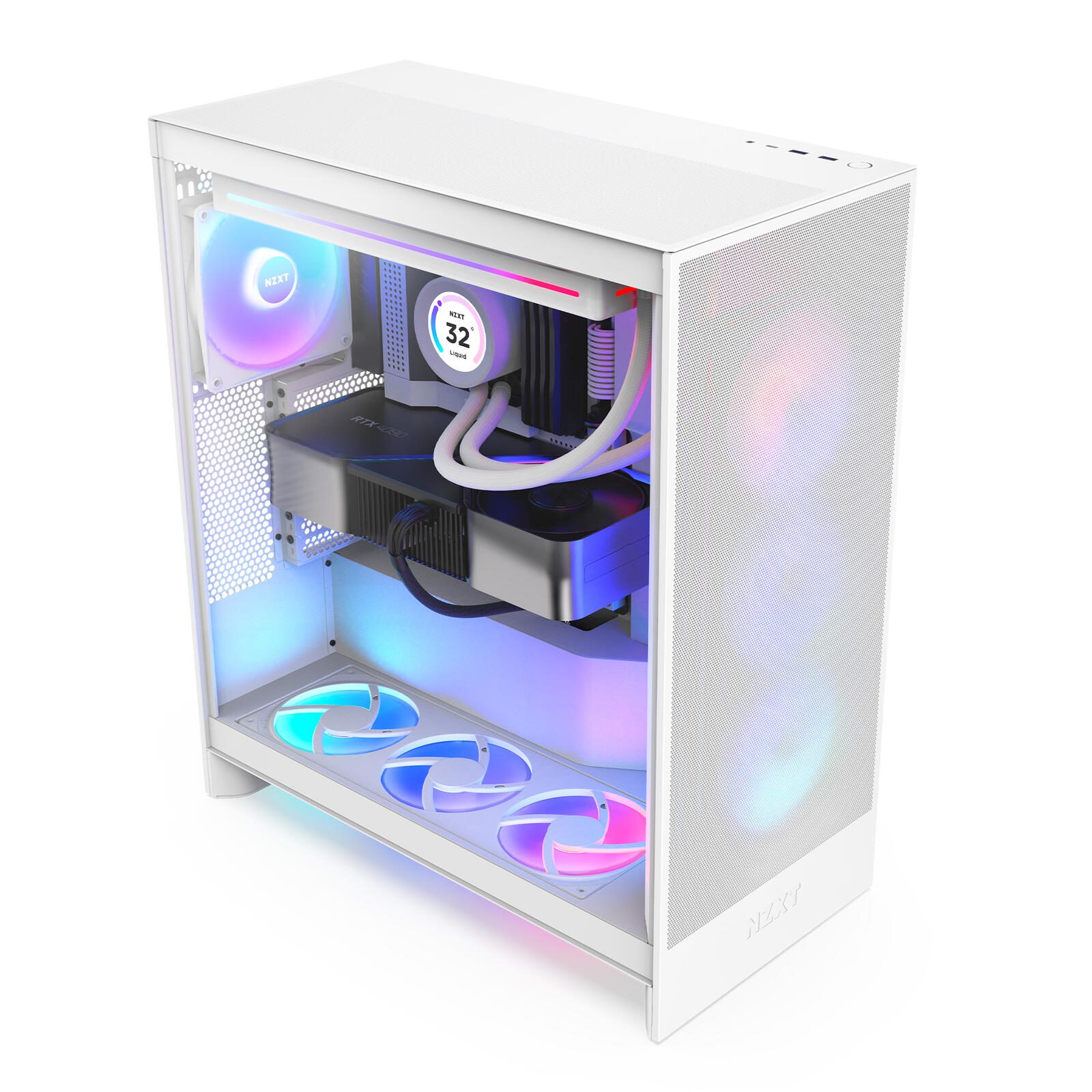 NZXT H7 Flow RGB Mid-Tower-Gehäuse, Weiß