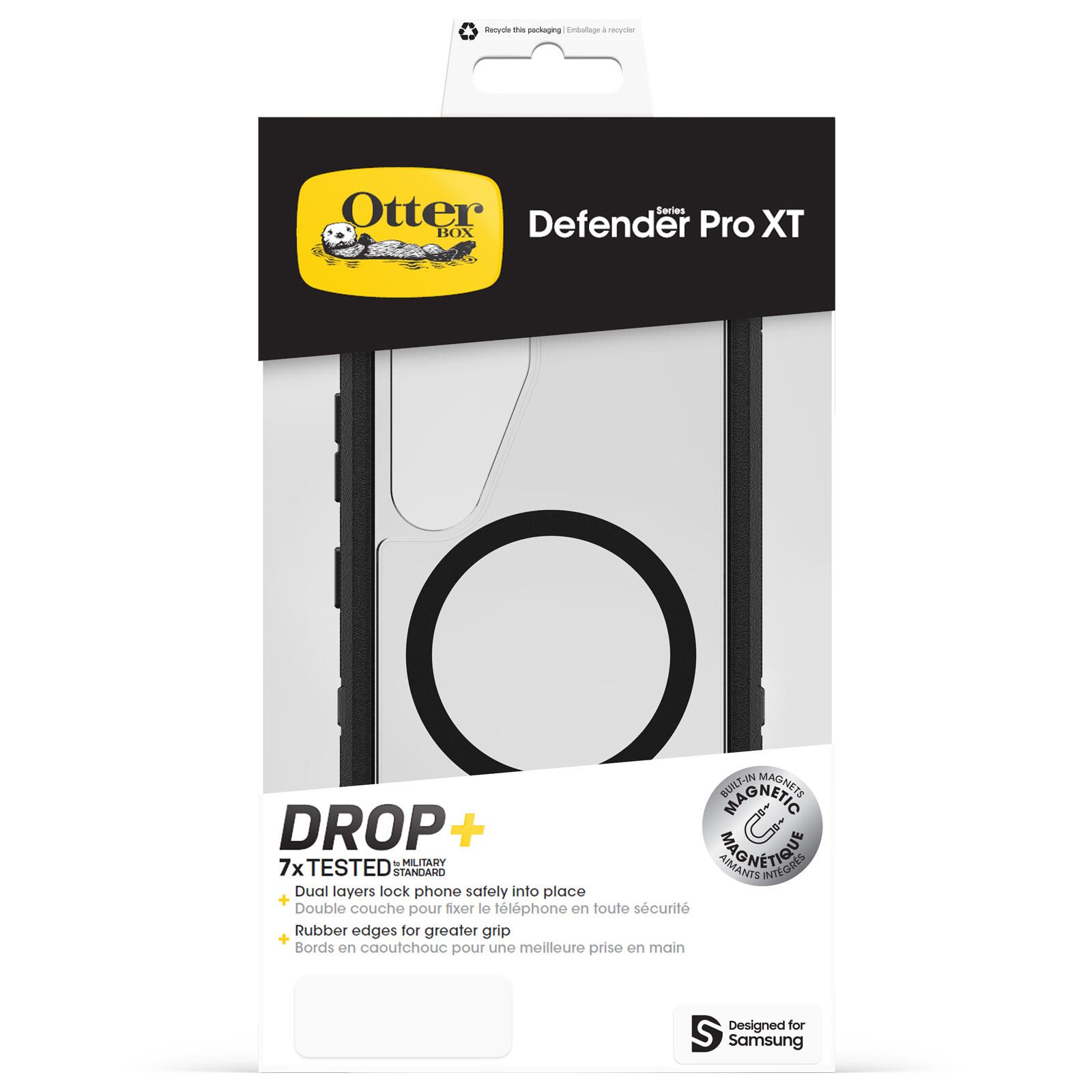 OtterBox Defender XT Clear Magnets Schutzhülle für Samsung Galaxy S25 Dark Side - clear/black