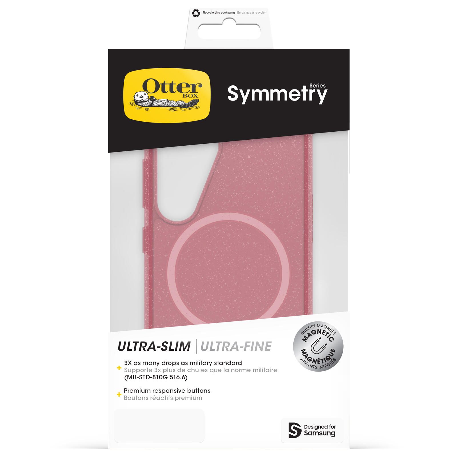 OtterBox Symmetry Clear Magnets Schutzhülle für Samsung Galaxy S25 Thimbleberry - pink