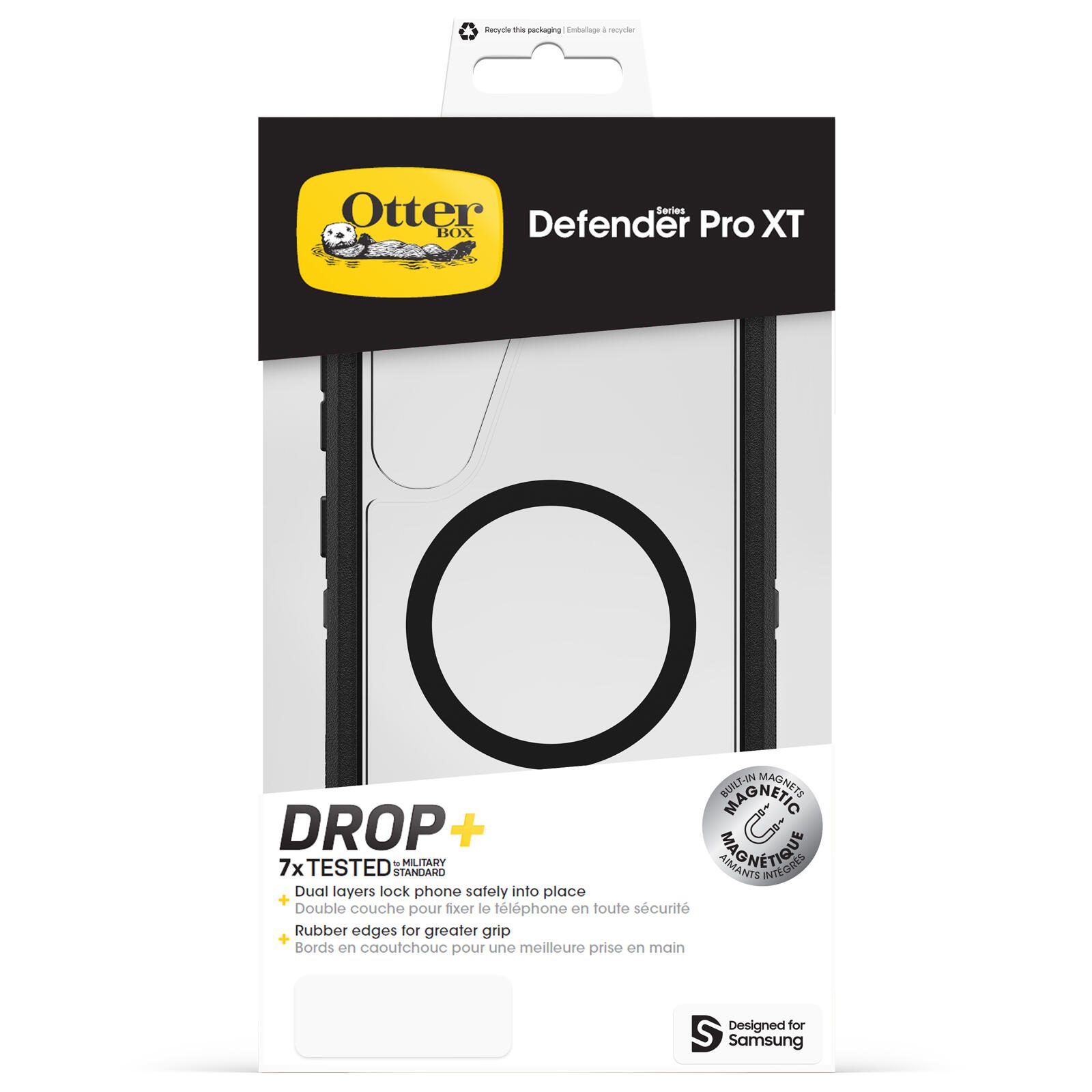 OtterBox Defender XT Clear Magnets Schutzhülle für Samsung Galaxy S25+ Dark Side - clear/black