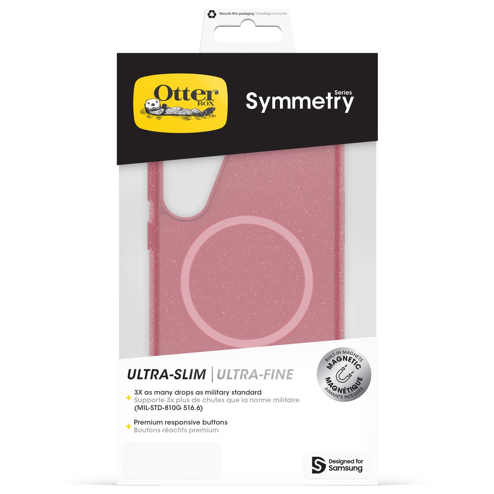 OtterBox Symmetry Clear Magnets Schutzhülle für Samsung Galaxy S25+ Thimbleberry - pink