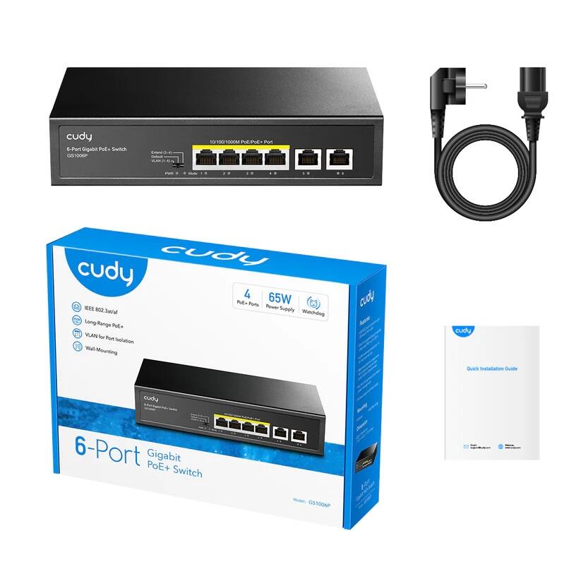 cudy GSwitch 6P GS1006P PoE+