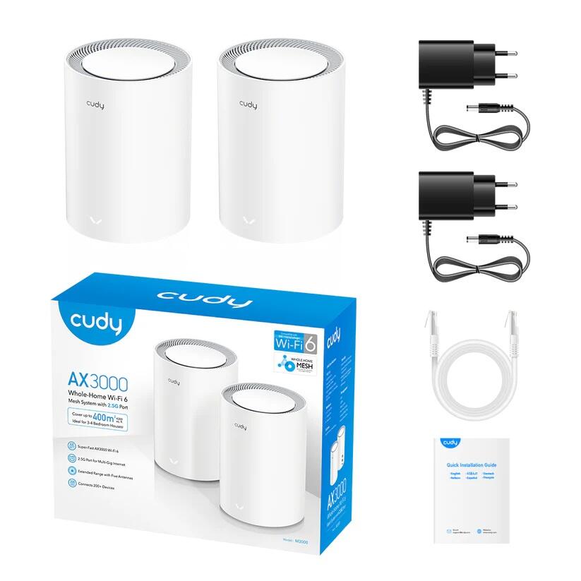 cudy WLAP AX3000 Wi-Fi 6 Mesh  2.5G Solution 2-Pack