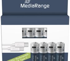 MediaRange USB-Akkus mit Ladekabel Mignon AA 1400 mAh, 4 St.
