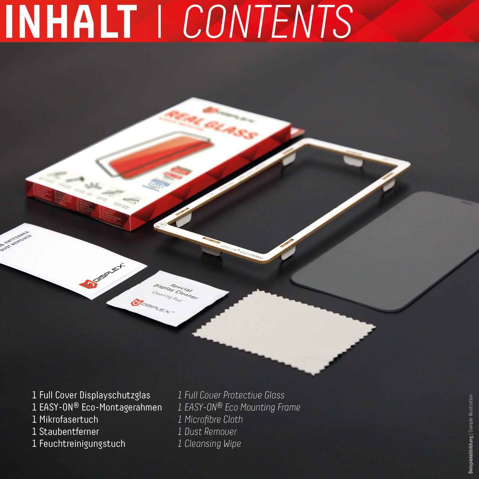 DISPLEX Panzerglas (10H) für Apple iPhone 6/7/8/SE (2020/2022), Eco-Montagerahmen, Full Cover