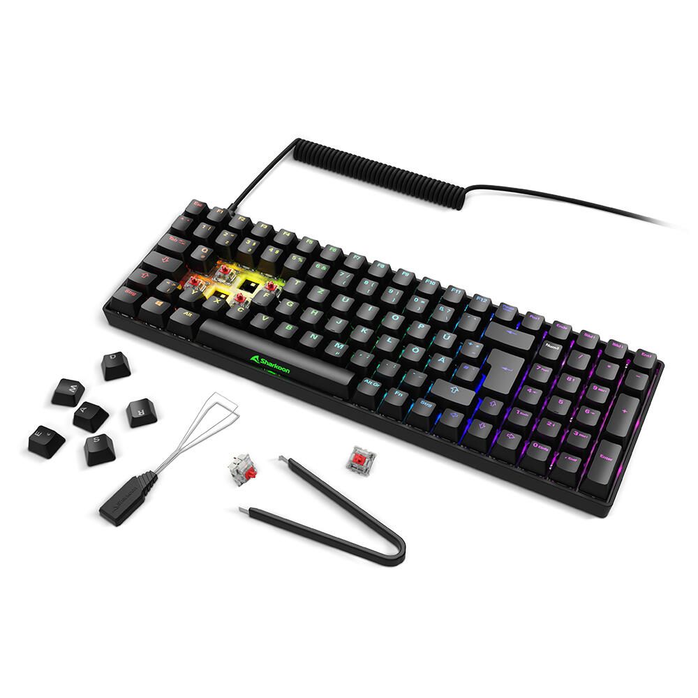 Sharkoon SKILLER SGK50 S2 Black Gaming-Tastatur, Gateron Red