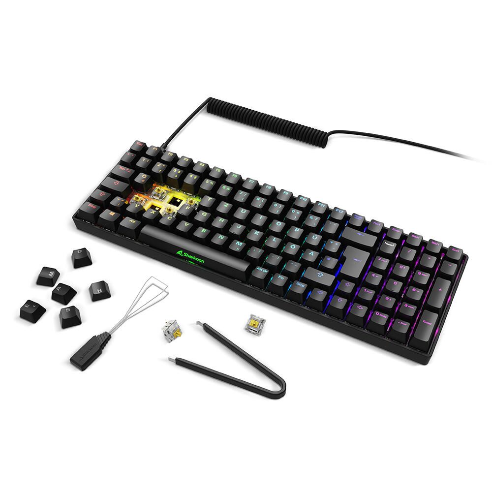 Sharkoon SKILLER SGK50 S2 Black Gaming-Tastatur, Gateron Yellow
