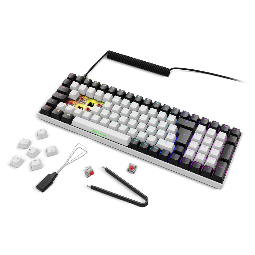 Sharkoon SKILLER SGK50 S2 White Gaming-Tastatur, Gateron Red