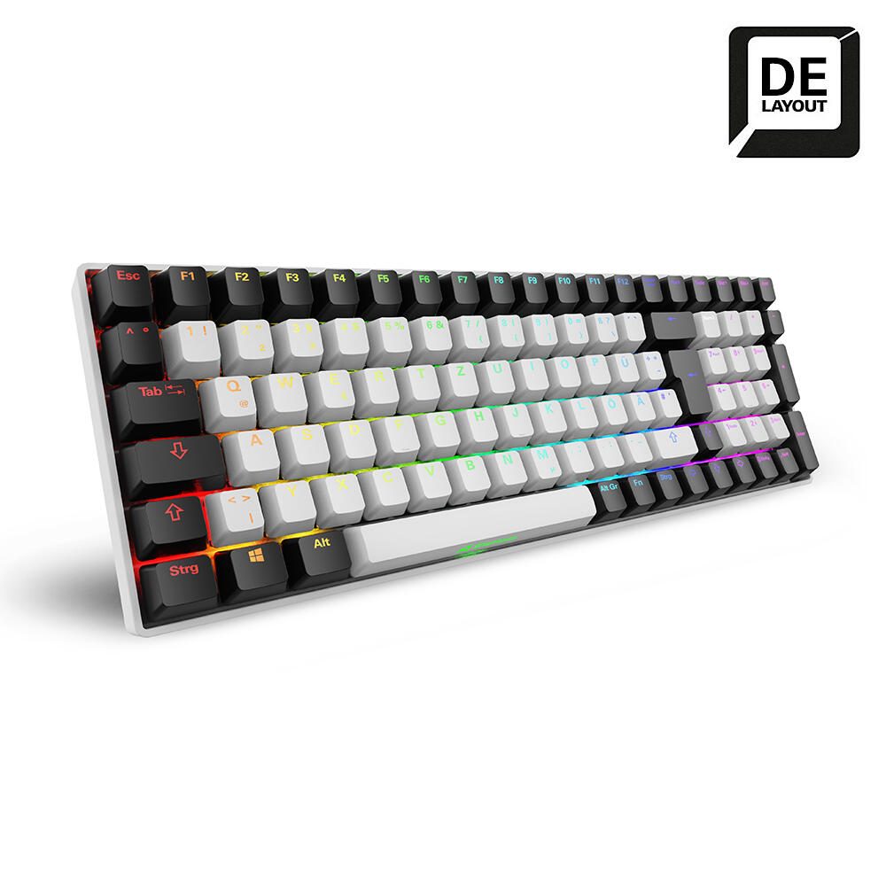 Sharkoon SKILLER SGK50 S2 White Gaming-Tastatur, Gateron Yellow