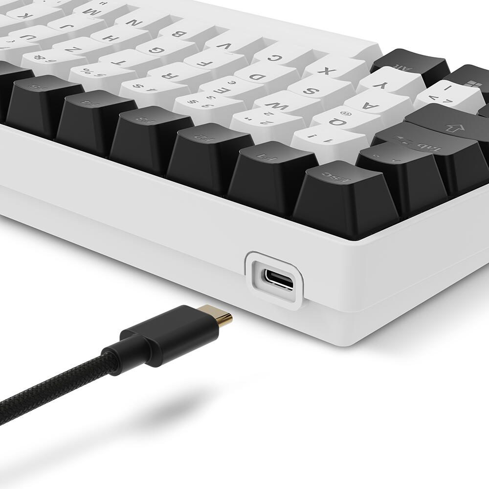 Sharkoon SKILLER SGK50 S2 White Gaming-Tastatur, Gateron Yellow