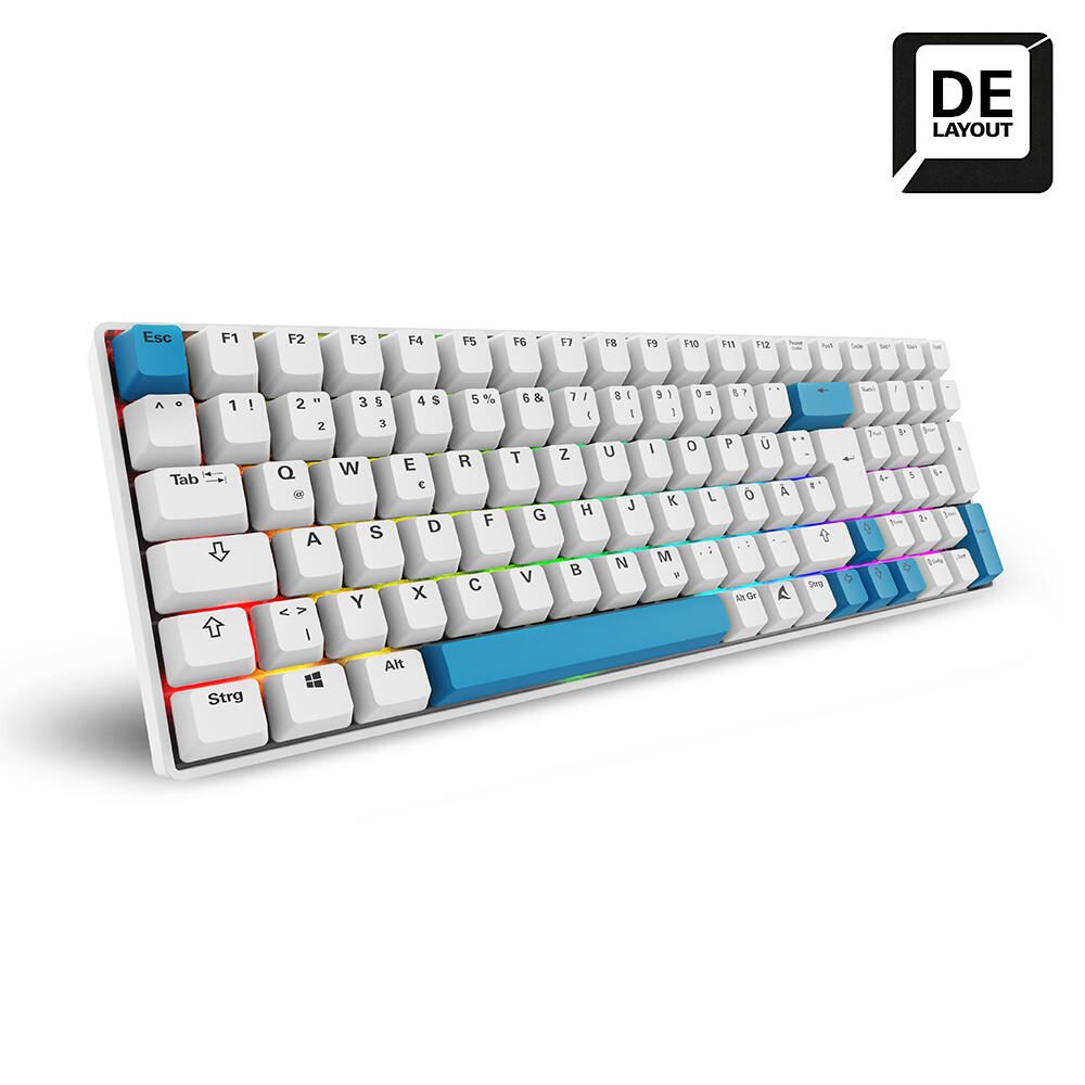 Sharkoon SKILLER SGK50 S2 PBT - White Gaming-Tastatur, Gateron G Pro 3.0 Yellow