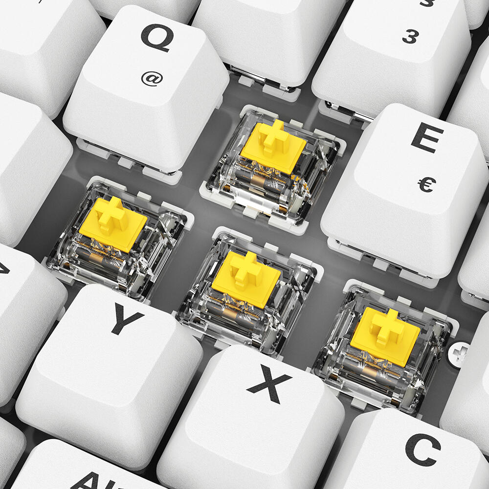 Sharkoon SKILLER SGK50 S2 PBT - White Gaming-Tastatur, Gateron G Pro 3.0 Yellow