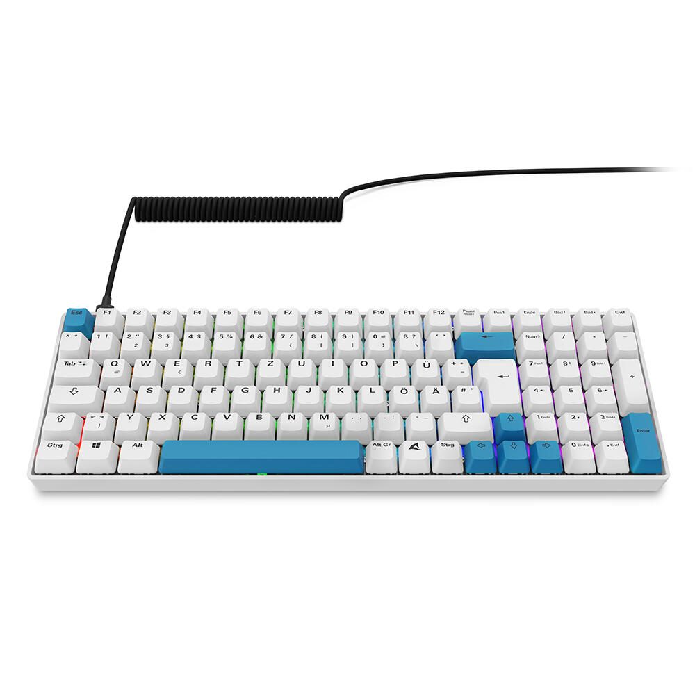 Sharkoon SKILLER SGK50 S2 PBT - White Gaming-Tastatur, Gateron G Pro 3.0 Yellow