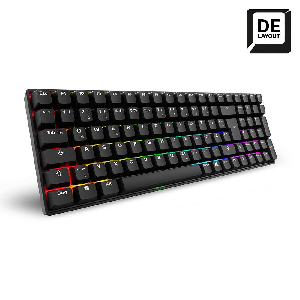 Sharkoon SKILLER SGK50 S2 PBT - Black Gaming-Tastatur, Gateron G Pro 3.0 Yellow