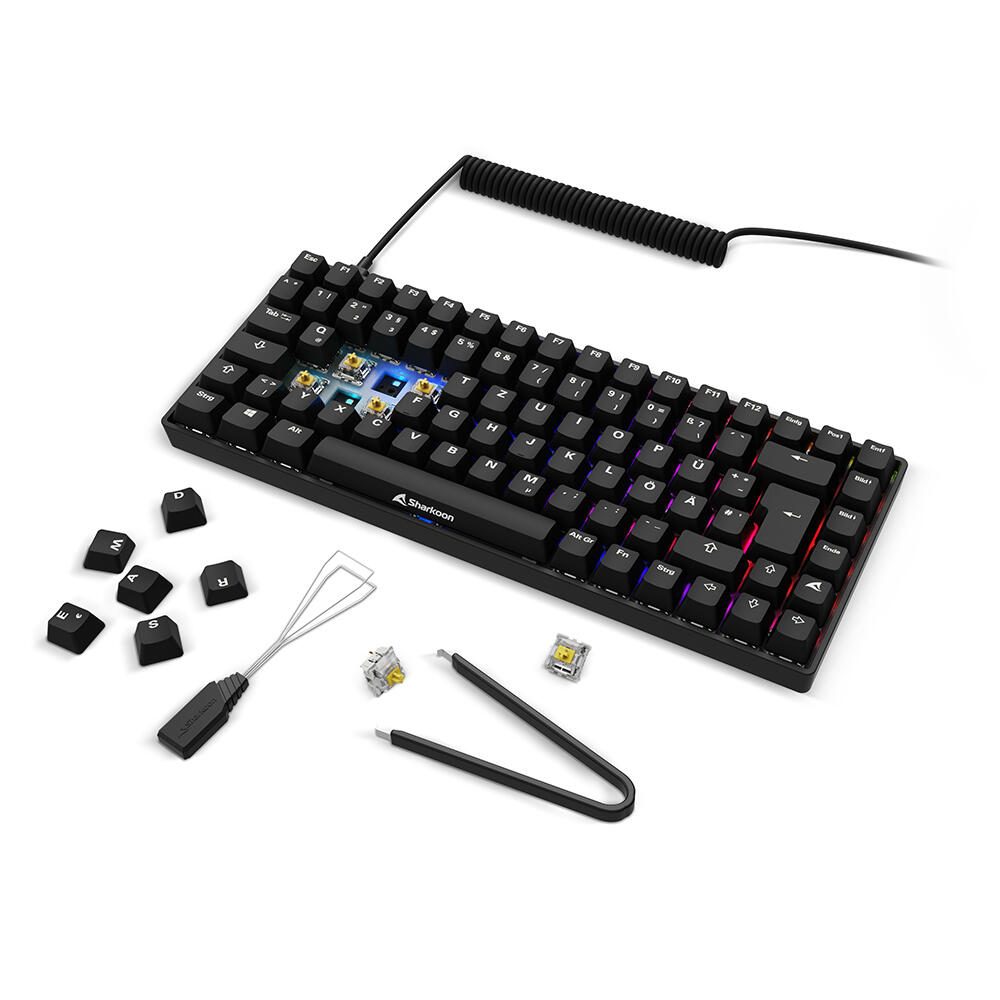 Sharkoon SKILLER SGK50 S3 PBT - Black Gaming-Tastatur, Gateron G Pro 3.0 Yellow