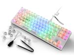 Sharkoon Crystal Shark mechanische Gaming-Tastatur, weiß