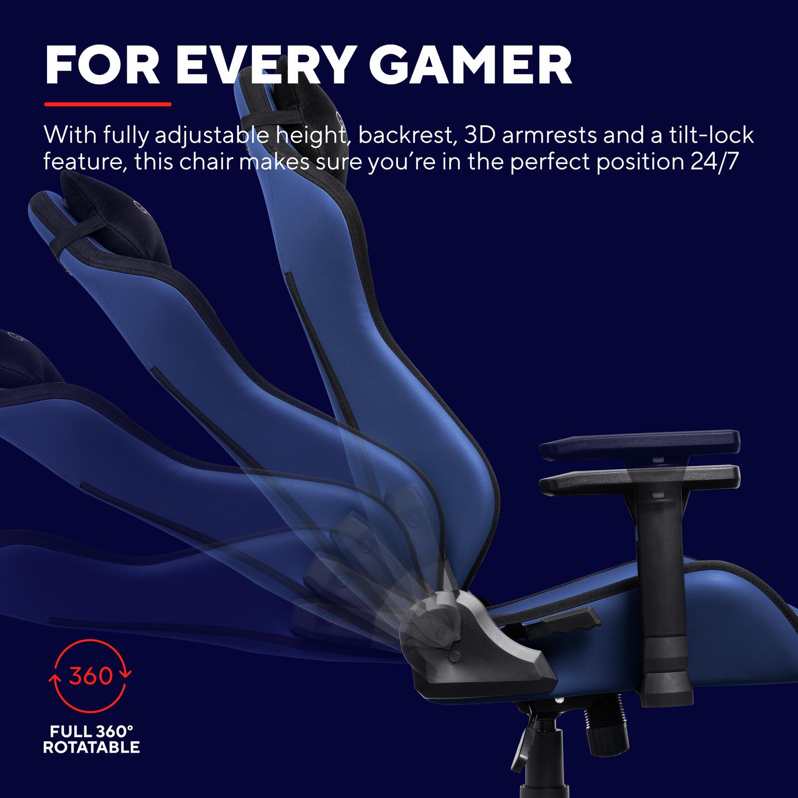 Trust Gaming GXT 714B Ruya Komfortabler Gaming-Stuhl - Blau