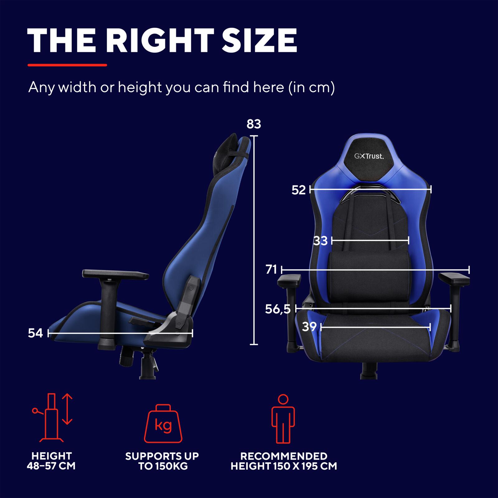 Trust Gaming GXT 714B Ruya Komfortabler Gaming-Stuhl - Blau