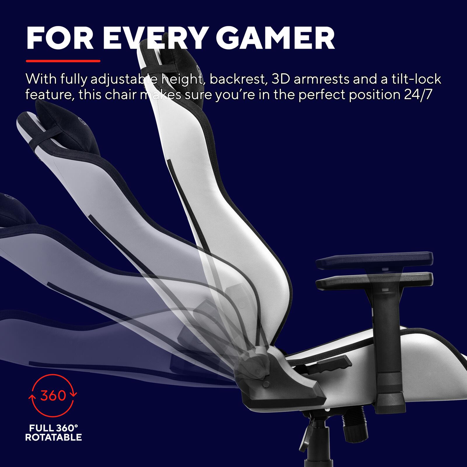 Trust Gaming GXT 714W Ruya Komfortabler Gaming-Stuhl - Weiß