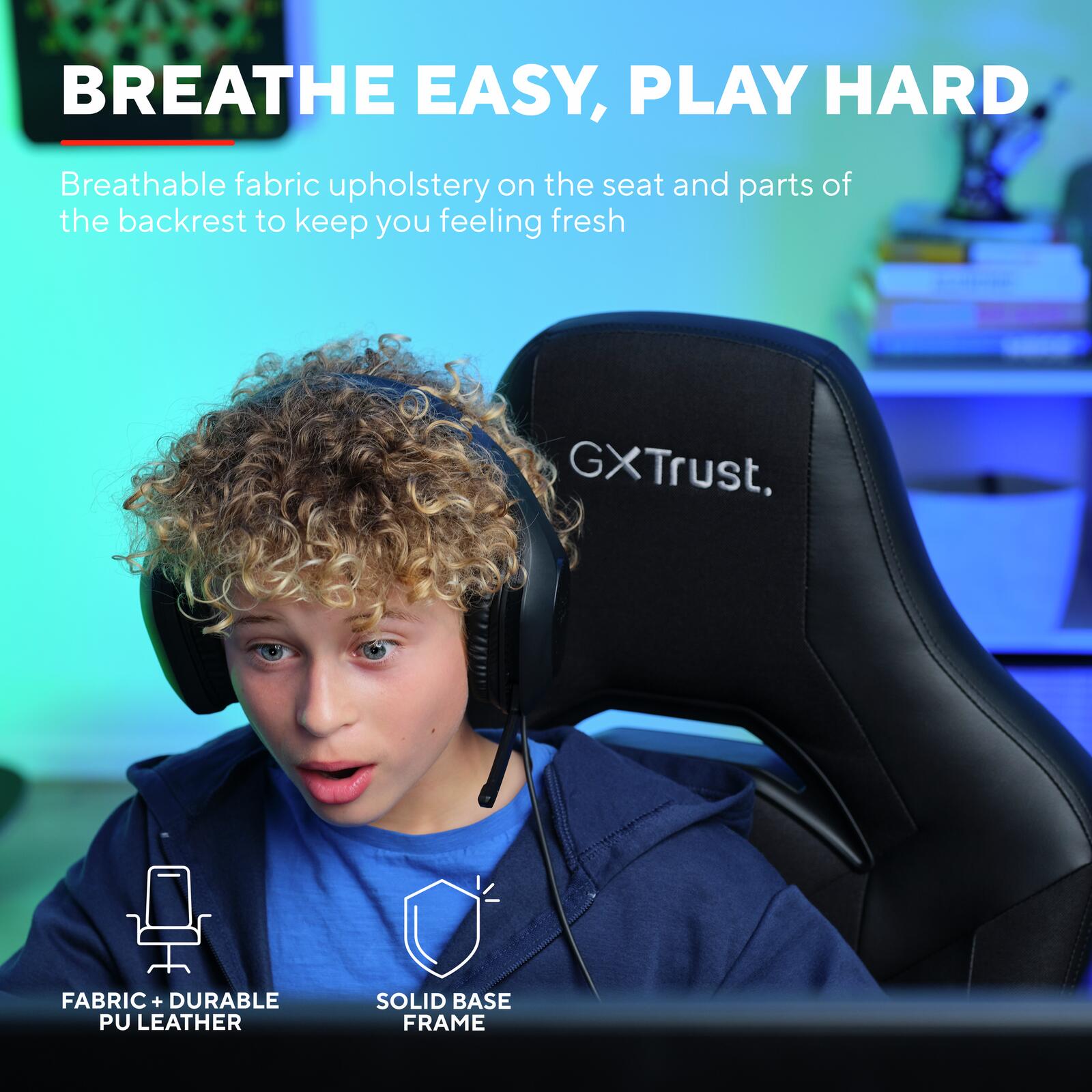 Trust Gaming GXT 703 Riye Gaming-Stuhl - Schwarz