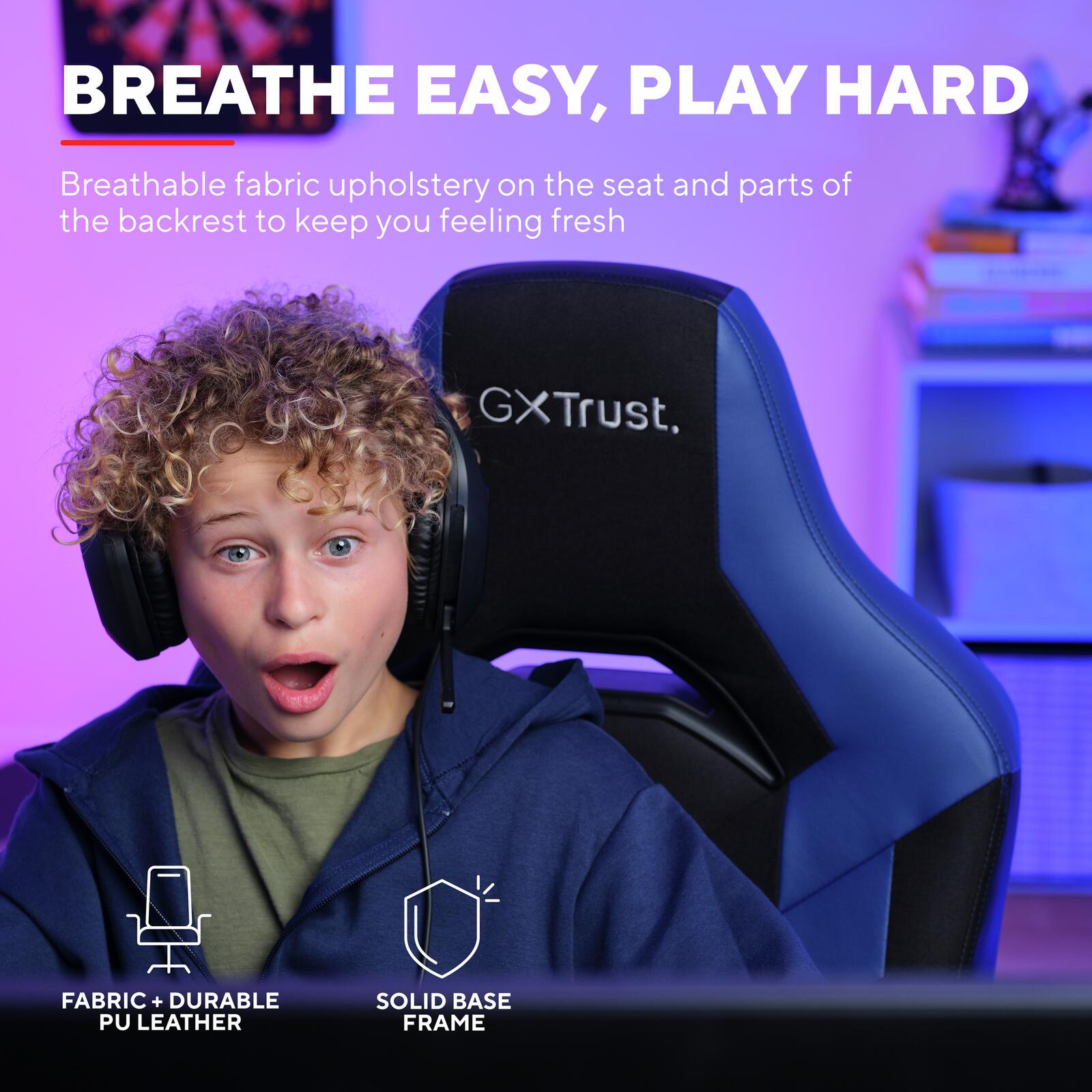 Trust Gaming GXT 703B Riye Gaming-Stuhl - Blau