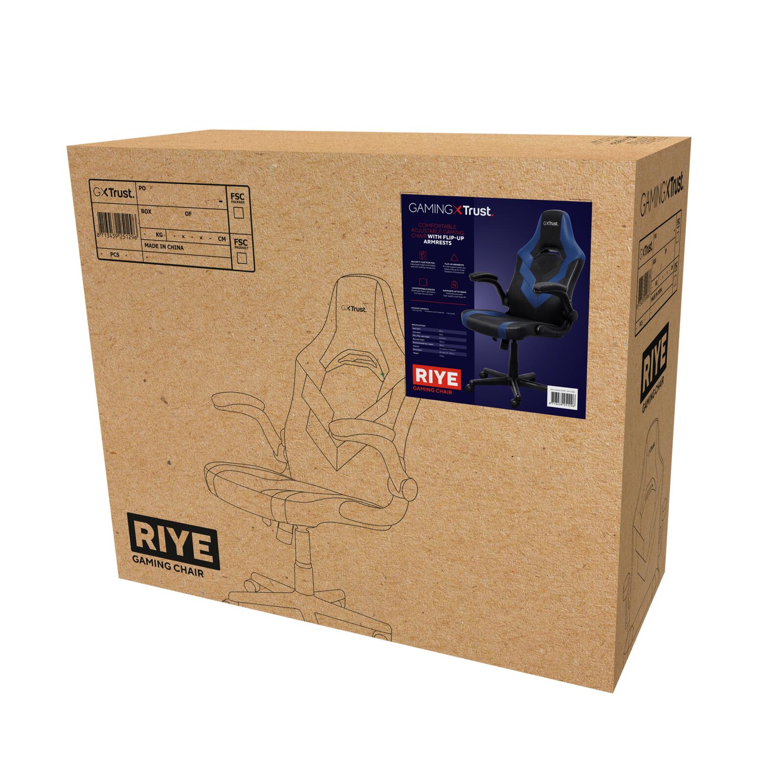 Trust Gaming GXT 703B Riye Gaming-Stuhl - Blau