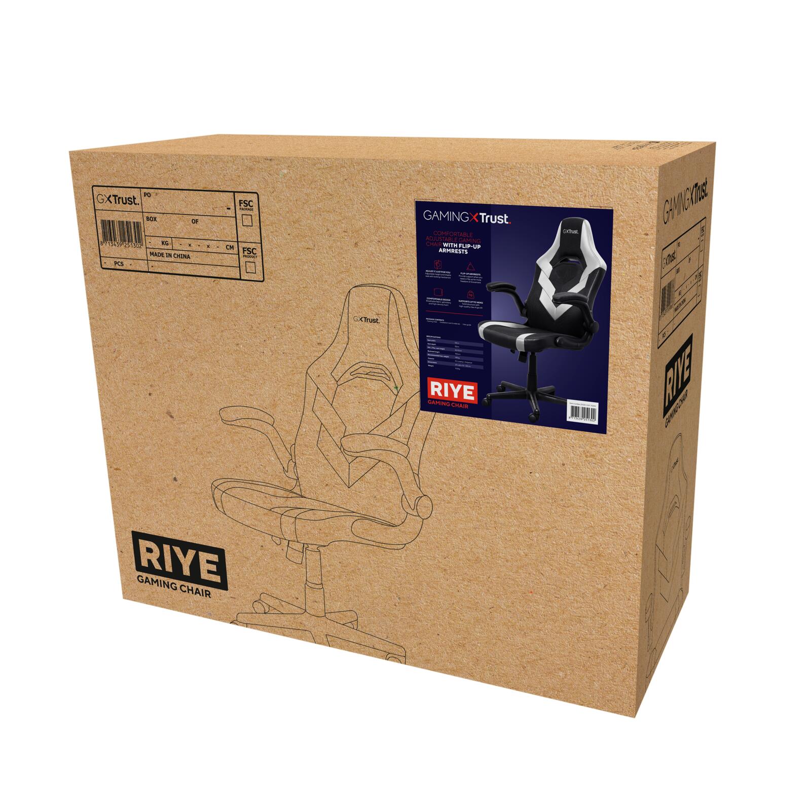 Trust Gaming GXT 703W Riye GamingStuhl - Weiß