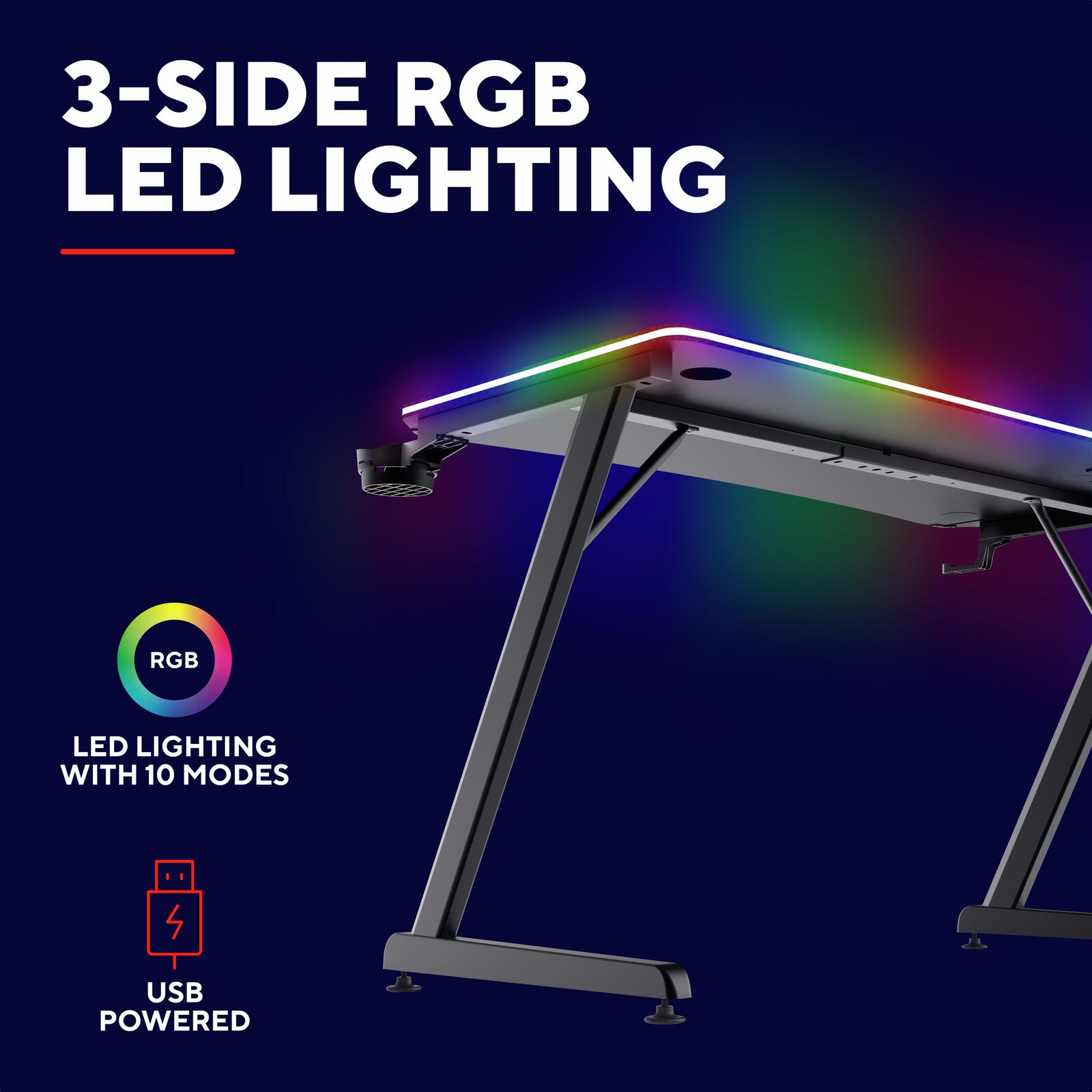 Trust GXT 710 Luminus Pro RGB Gaming-Tisch - Schwarz
